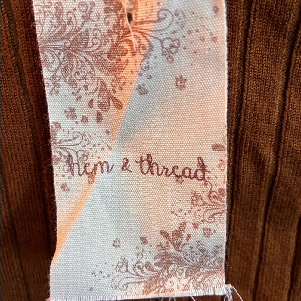 Hem & Thread Tan Ribbed Knit Sweater - Picture 5 of 5